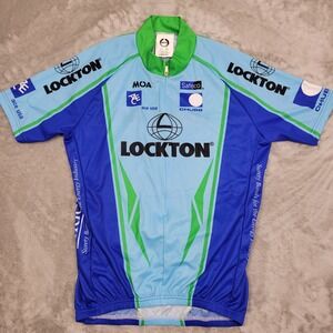 MOA Cycling Jersey Lockton Men's Blue Green XL Made in Italy